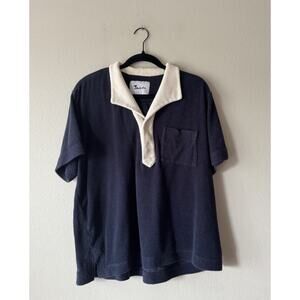Tombolo Polo Shirt Size Large Terry Cloth Organic Cotton Boxy Cabana